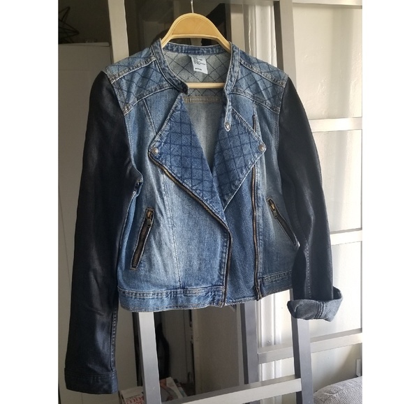 h&m denim biker jacket